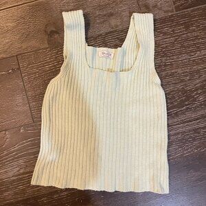 Brandy Melville John Galt ribbed light green cropped tank